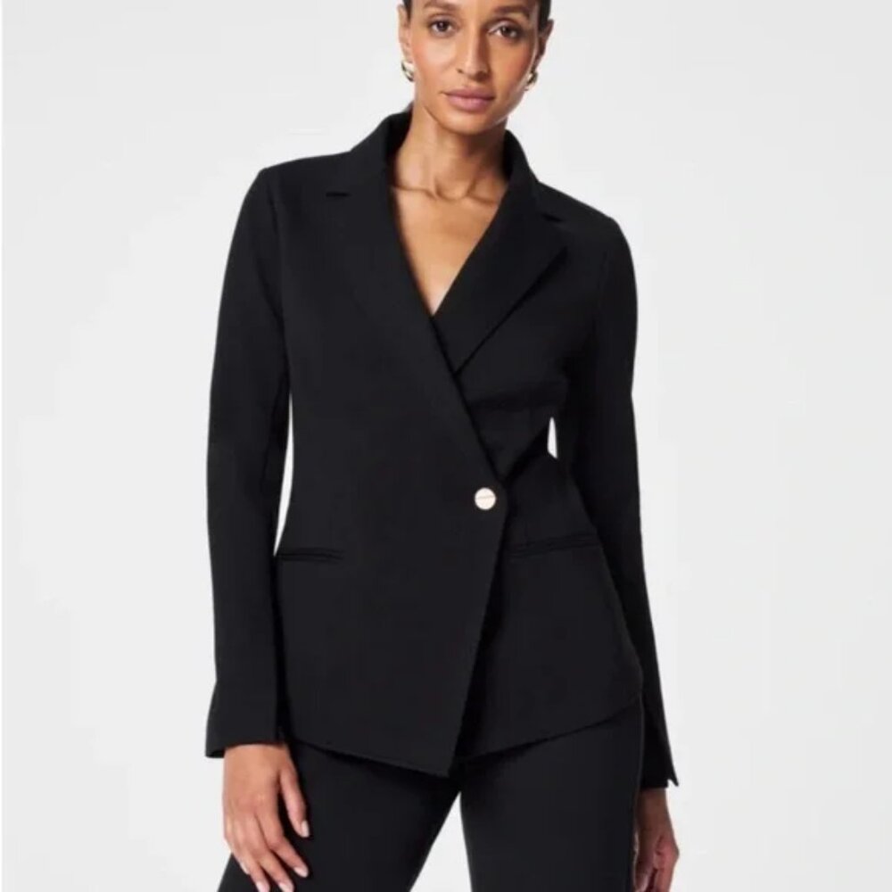 SPANX Black Double-Breasted Blazer - Picture 2 of 13